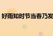 好雨知時(shí)節(jié)當(dāng)春乃發(fā)生的意思（是什么詩(shī)句）