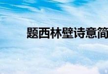題西林壁詩意簡短（題西林壁詩意）