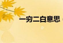 一窮二白意思（一窮二白的意思）