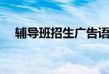 輔導(dǎo)班招生廣告語簡短（輔導(dǎo)班宣傳語）