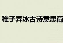 稚子弄冰古詩意思簡單（稚子弄冰古詩意思）