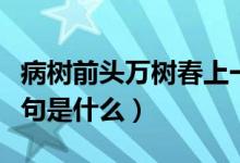 病樹(shù)前頭萬(wàn)樹(shù)春上一句（病樹(shù)前頭萬(wàn)樹(shù)春上一句是什么）