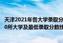 天津2021年各大學(xué)錄取分?jǐn)?shù)線一覽表（2021天津最難考的10所大學(xué)及最低錄取分?jǐn)?shù)線）