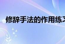 修辭手法的作用練習(xí)題（修辭手法的作用）