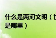 什么是兩河文明（世界上文化發(fā)展最早的地區(qū)是哪里）