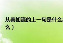從善如流的上一句是什么出自哪里（從善如流的上一句是什么）