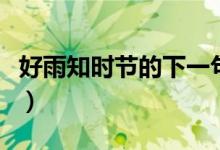 好雨知時(shí)節(jié)的下一句（好雨知時(shí)節(jié)后面是什么）