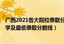 廣西2021各大院校錄取分?jǐn)?shù)線（2021廣西最難考的10所大學(xué)及最低錄取分?jǐn)?shù)線）