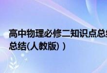 高中物理必修二知識點(diǎn)總結(jié)第一章（高中物理必修二知識點(diǎn)總結(jié)(人教版)）
