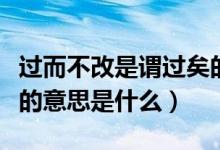 過(guò)而不改是謂過(guò)矣的意思（過(guò)而不改是謂過(guò)矣的意思是什么）