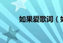 如果愛(ài)歌詞（如果愛(ài)歌詞是什么）