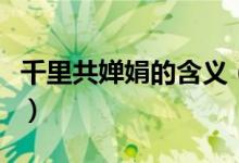 千里共嬋娟的含義（千里共嬋娟的含義是什么）
