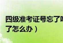 四級(jí)準(zhǔn)考證號(hào)忘了咋查成績(jī)（四級(jí)準(zhǔn)考證號(hào)忘了怎么辦）