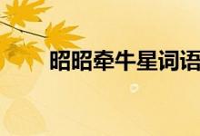 昭昭牽牛星詞語解釋（昭昭牽牛星）
