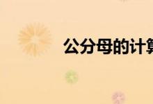 公分母的計(jì)算方法（公分母）
