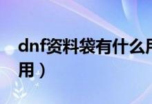 dnf資料袋有什么用（簡介dnf資料袋有什么用）