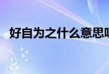 好自為之什么意思呀（好自為之什么意思）