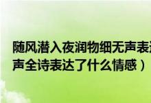 隨風(fēng)潛入夜?jié)櫸锛殶o聲表達什么意思（隨風(fēng)潛入夜?jié)櫸锛殶o聲全詩表達了什么情感）