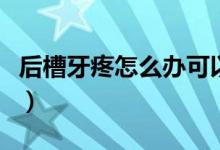 后槽牙疼怎么辦可以拔掉嗎（后槽牙疼怎么辦）
