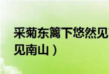 采菊東籬下悠然見南山詩（采菊東籬下 悠然見南山）