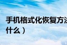 手機(jī)格式化恢復(fù)方法（手機(jī)格式化恢復(fù)方法是什么）