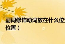 副詞修飾動(dòng)詞放在什么位置舉例子（副詞修飾動(dòng)詞放在什么位置）