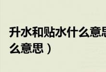升水和貼水什么意思中國文化（升水和貼水什么意思）