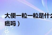 大便一粒一粒是什么癥狀（大便一粒一粒是腸癌嗎）