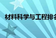 材料科學與工程排名前十（哪個學校更好）
