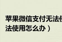 蘋果微信支付無法使用面容（蘋果微信支付無法使用怎么辦）