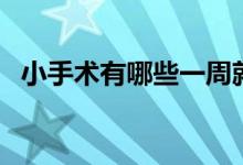 小手術(shù)有哪些一周就能好（小手術(shù)有哪些）