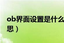 ob界面設(shè)置是什么東西（ob界面設(shè)置什么意思）