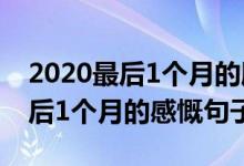 2020最后1個月的朋友圈文案說說（2020最后1個月的感慨句子）