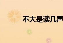 不大是讀幾聲（不大是什么字）