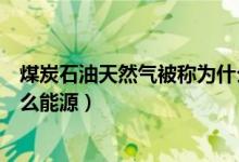 煤炭石油天然氣被稱為什么能源（煤炭石油天然氣被稱為什么能源）