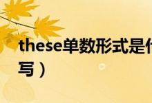 these單數(shù)形式是什么意思（these單數(shù)怎么寫）