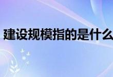建設(shè)規(guī)模指的是什么（建設(shè)規(guī)模指的是什么）