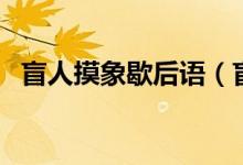 盲人摸象歇后語（盲人摸象歇后語下一句）