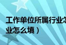 工作單位所屬行業(yè)怎么填寫(xiě)（工作單位所屬行業(yè)怎么填）