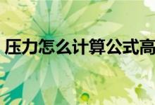 壓力怎么計算公式高中（壓力怎么計算公式）