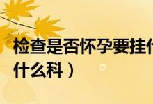 檢查是否懷孕要掛什么科（檢查是否懷孕要掛什么科）