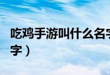 吃雞手游叫什么名字好聽（吃雞手游叫什么名字）