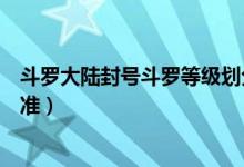 斗羅大陸封號斗羅等級劃分（斗羅大陸封號斗羅等級劃分標(biāo)準(zhǔn)）