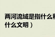 兩河流域是指什么和什么之間（兩河流域是指什么文明）