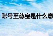 賬號至尊寶是什么意思（至尊寶號什么意思）