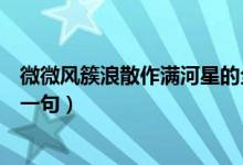 微微風(fēng)簇浪散作滿(mǎn)河星的全詩(shī)（微微風(fēng)簇浪散作滿(mǎn)河星的上一句）