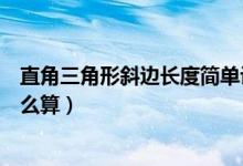 直角三角形斜邊長(zhǎng)度簡(jiǎn)單計(jì)算公式（直角三角形斜邊長(zhǎng)度怎么算）