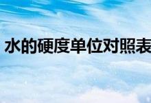 水的硬度單位對照表（水的硬度單位是什么）