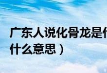 廣東人說化骨龍是什么意思（化骨龍?jiān)诨浾Z中什么意思）