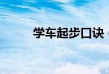 學(xué)車起步口訣（學(xué)車的考試流程）